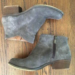 Lucky Brand Gray Suede Ankle Booties
